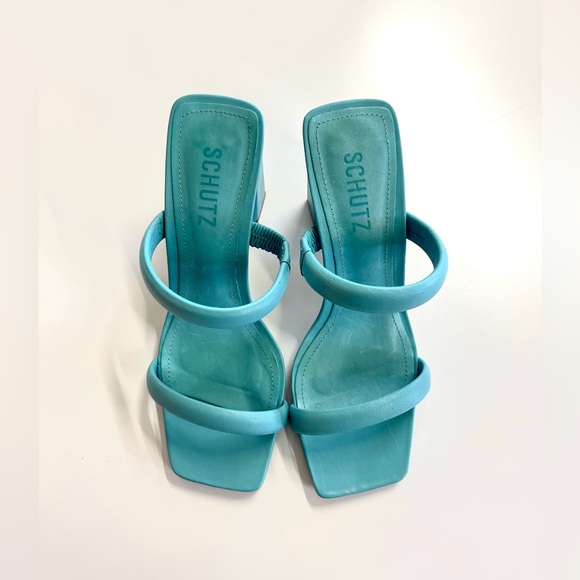 SCHUTZ Shoes - Schutz Ully Leather Block Heel Sandals sz 6.5